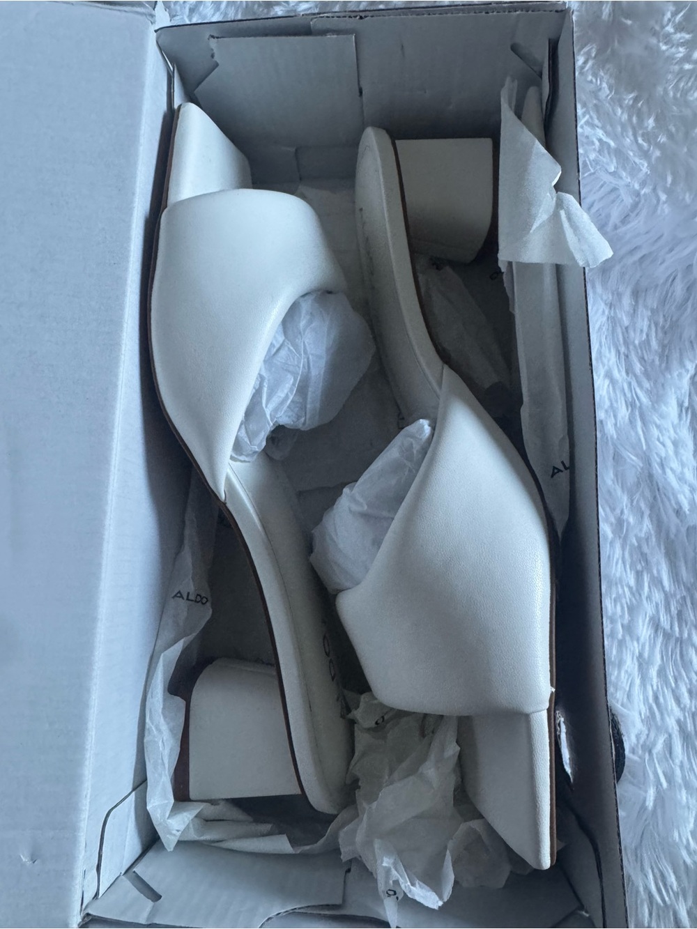 Aldo Ivory Open-Toe Slide Mules - Picture 6 of 8